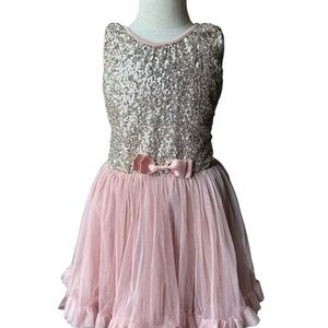 POPATU   Sparkling Pink Sequin Kids Dress beautiful SIZE 5-6
